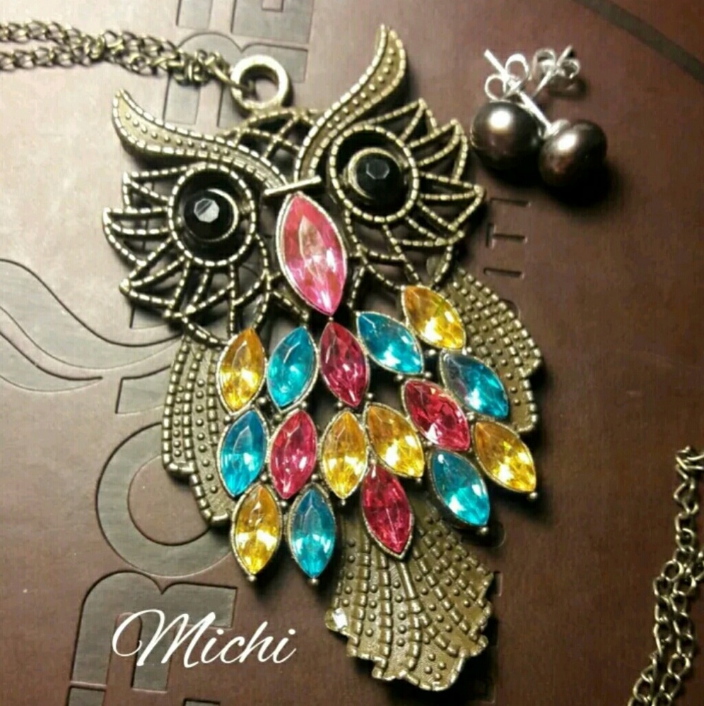 5 for $25 FREE SHIPPING 💘 Owl Necklace /earrings